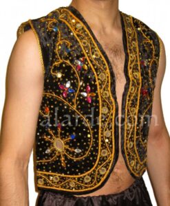 Chaleco Bhangra de terciopelo decorado