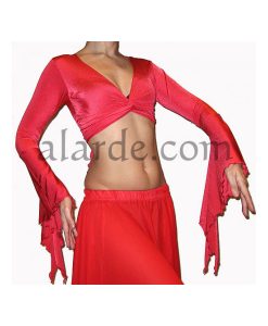 Top de licra con manga en pico