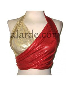 Crossed lycra bicolor top