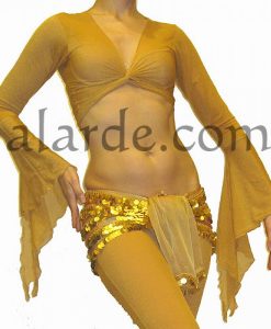 Net top with long sleeves