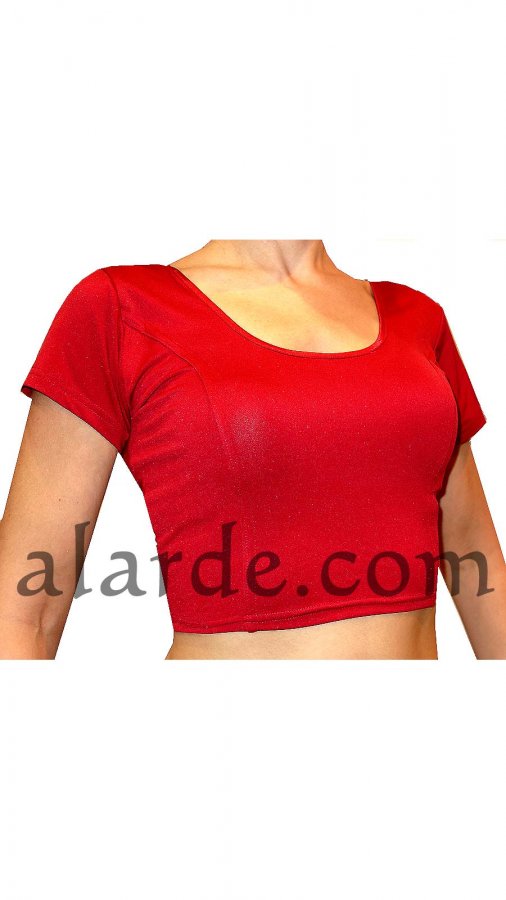 Choli Lycra Manga Corta Rojo
