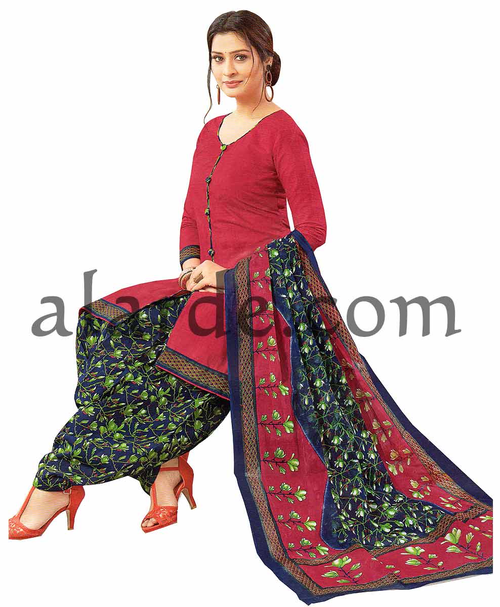Buy Jevi Prints Pink Coloured Unstitched Pure Cotton Punjabi Suit Salwar  Kameez at Amazon.in