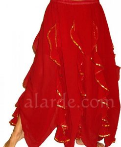 Crepe petals skirt with gold or silver border