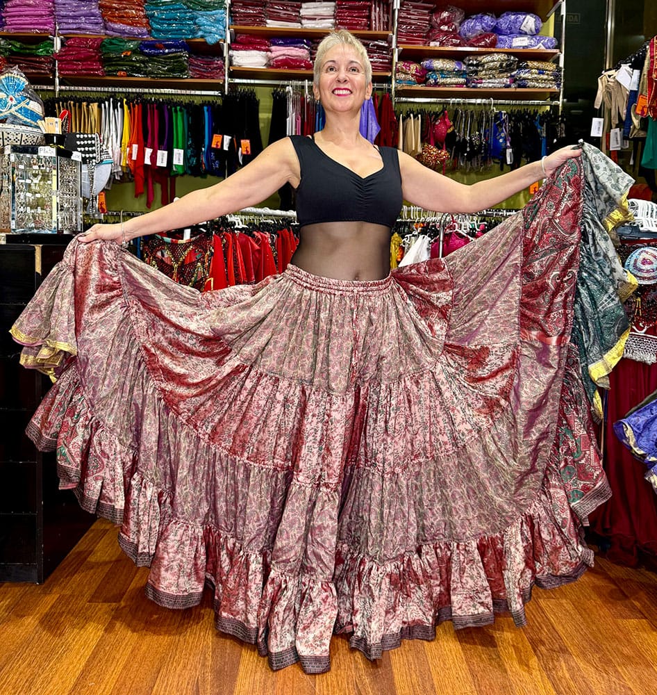 Falda Tribal Silk Sari 25 yardas - Imagen 1
