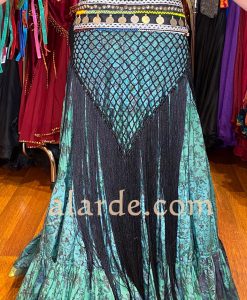 Alternative view of Cinturón Kuchi tribal con puntilla y flecos